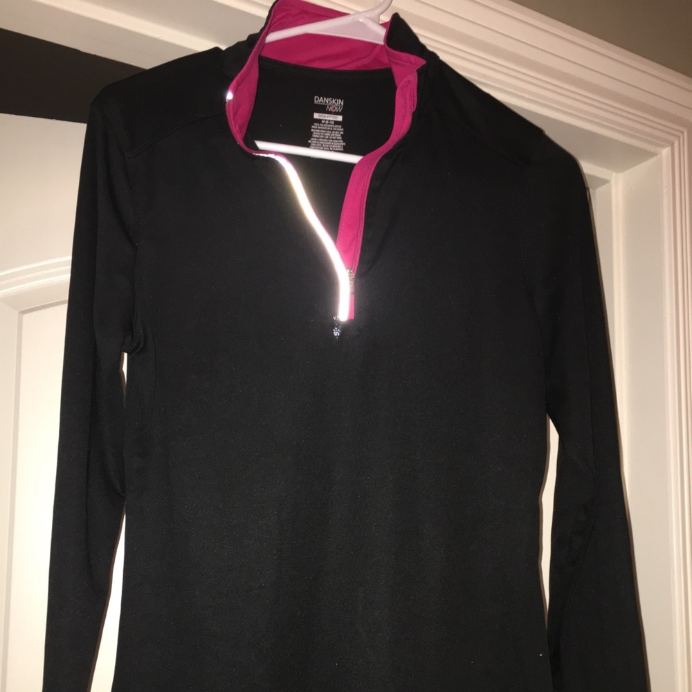 Athletic workout jacket quarter zip black medium